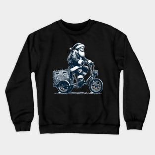 Santa Claus on cargo bike Crewneck Sweatshirt